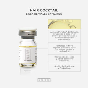 Rigenera Hair Cocktail – Tratamiento Reestructurante para Cabello y Barba – Complejo Vitamínico B, Retinol y Niacinamida (5 x 5 ml)