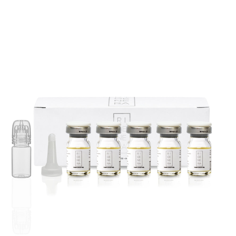 Rigenera Hair Cocktail – Tratamiento Reestructurante para Cabello y Barba – Complejo Vitamínico B, Retinol y Niacinamida (5 x 5 ml)